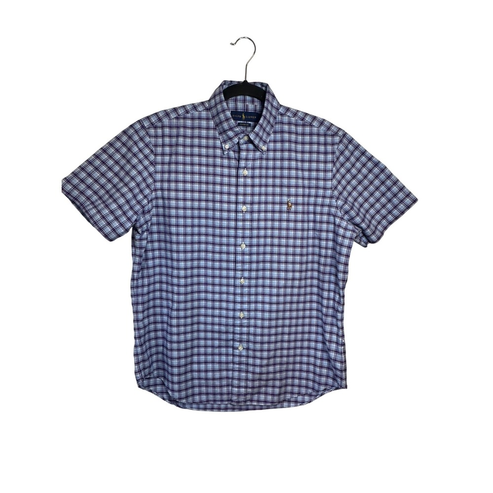 Ralph Lauren Classic Fit Plaid Short Sleeve Button Down Shirt SZ M‎ Preppy